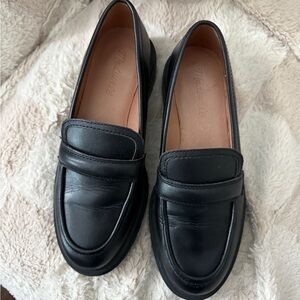 Madewell Black Leather Penny Loafers Timeless Flats